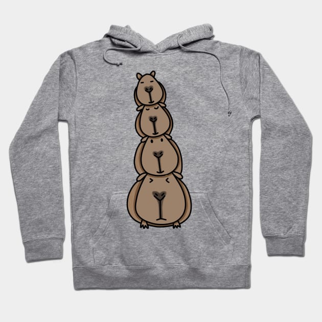 Leaning Tower or capybara Hoodie by Adaptix Studio